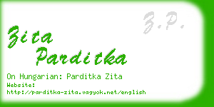 zita parditka business card